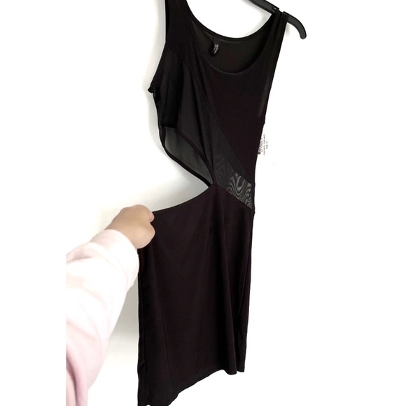 Style Society Mesh Cutout Dress Black Stretchy Small Cocktail Club Sexy Party - Picture 3 of 10